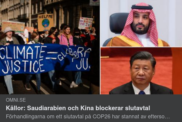 Slutavtalsblockerande Kina & Saudiarabien