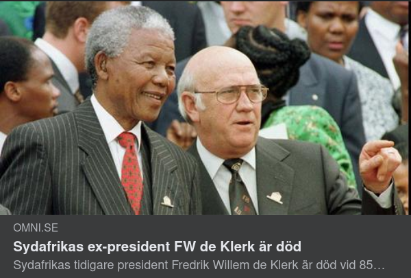FW de Klerk Avliden