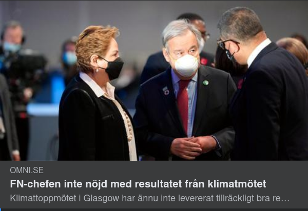 Klimatmötesresultatsmissnöjd Guterres