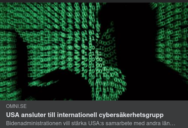 USA Ansluter Till Internationell Cybersäkerhetsgrupp