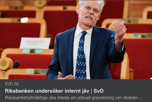 Riksbanken Undersöker Internt Jäv