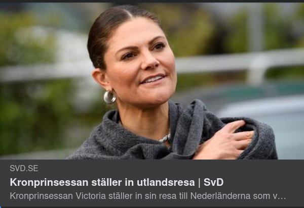 Viktoria Ställer In Utlandsresa