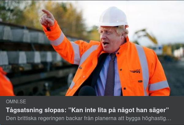 BoJo & Brittiska Tågsatsningar