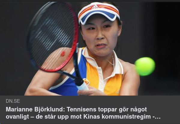 Tennistoppar & Kinas Kommunistregim
