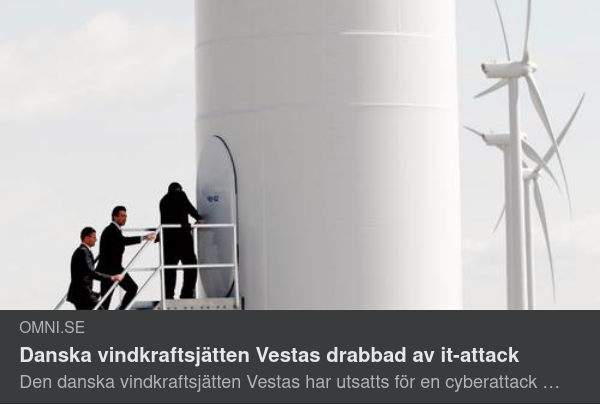 Cyberattackerad Vindkraftsjätte