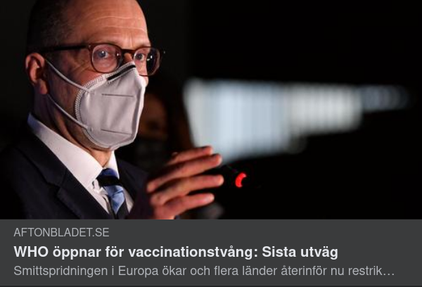 Vaccinationstvångsöppnande WHO