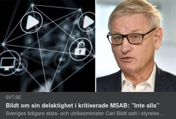 Bildt "Inte Alls" Delaktig