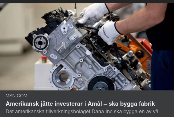 Amerikansk Motortillverkningssatsning I Åmål