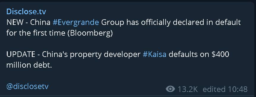 Utebliven Inbetalning Från Evergrande