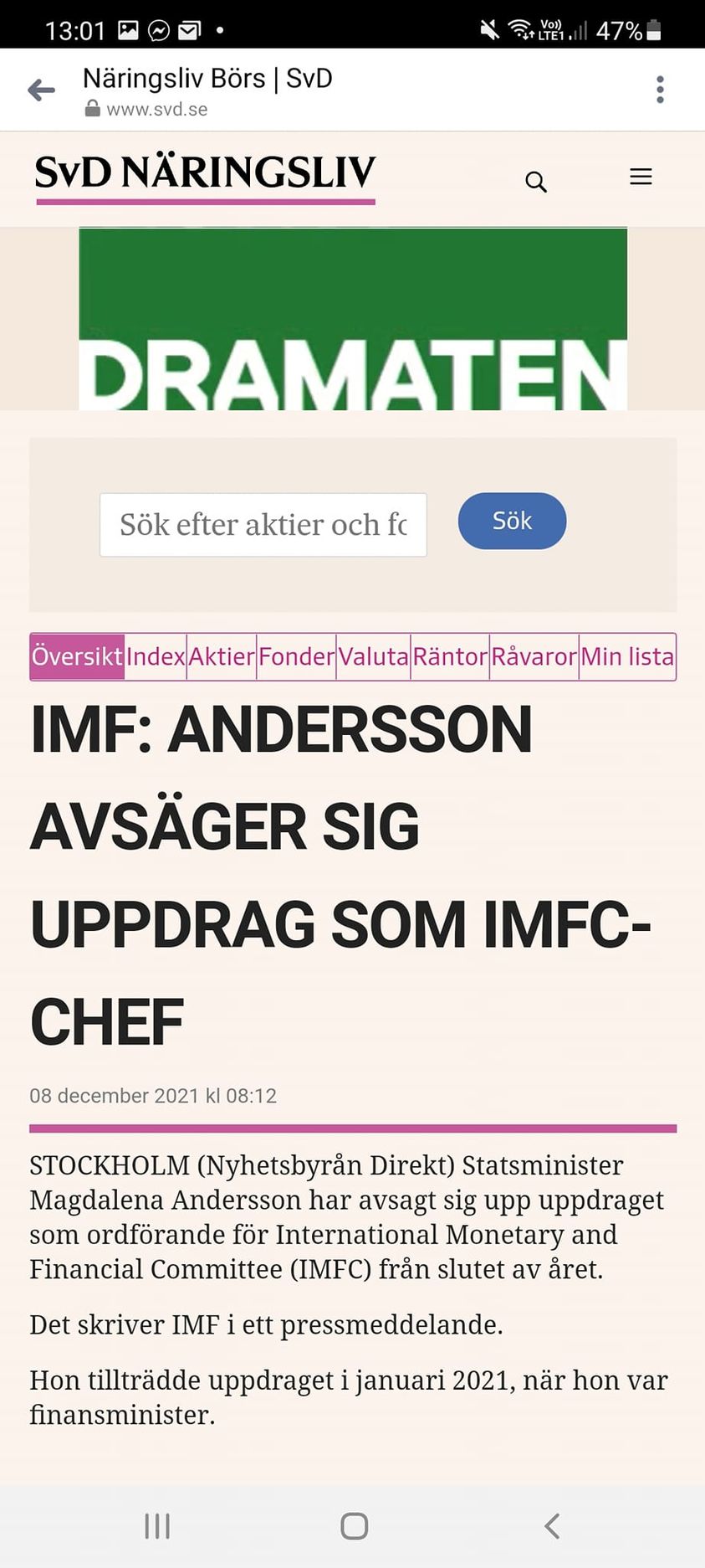 Magdalena Avsäger Sig Chefsuppdraget Hos IMFC