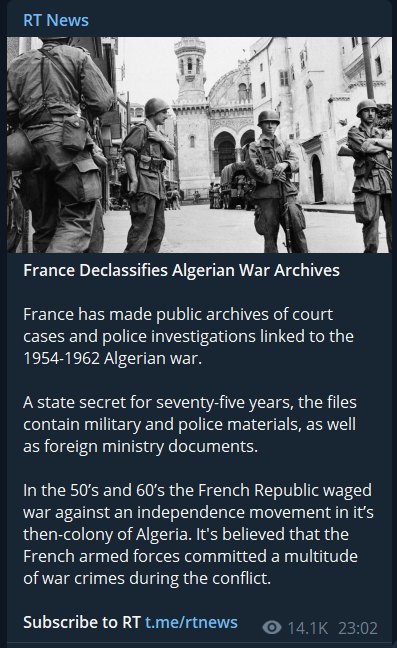 Franska Dokument Om Kriget I Algeriet