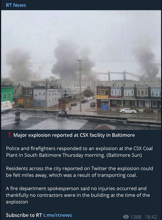 Tidig Nyårsexplosion I Kolkraftverk I Baltimore