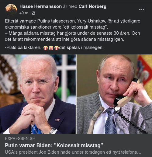 Putin Varnar Biden