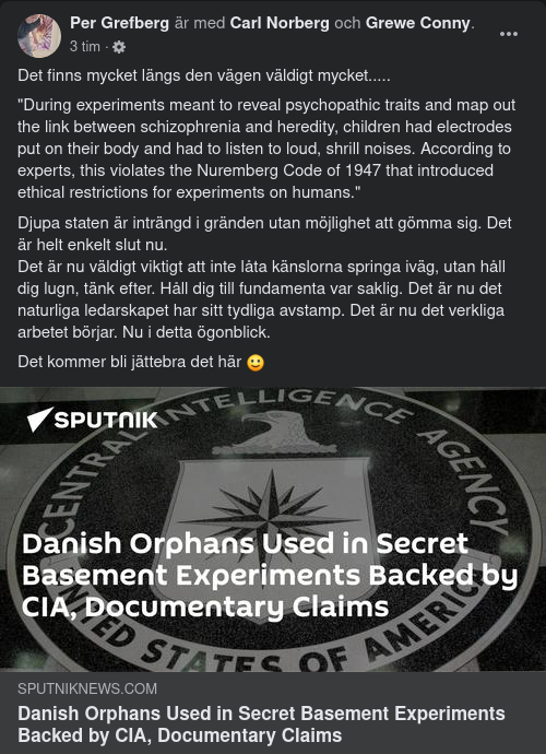 Danska Barn I CIA-Stödda Källarexperiment