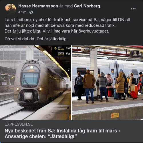 Tre Mer Månaders SJ-Inställningar