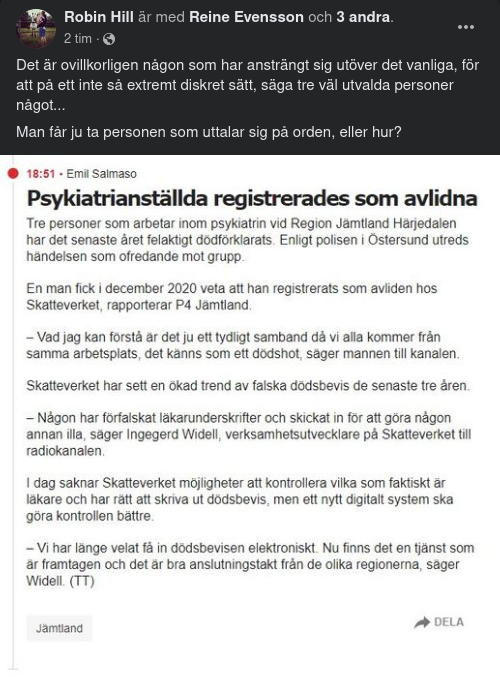 Psykiatrianställda Registrerades Som Avlidna