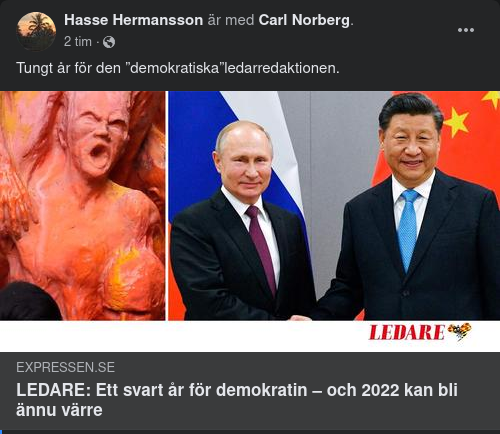 Svart Demokrati-År Enligt Osignerad Expressen