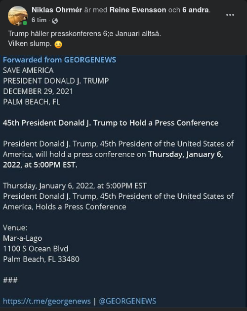 Trump Håller Presskonferens 6/1