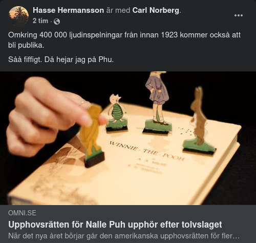 Upphörande Upphovsrätt För Nalle Puh