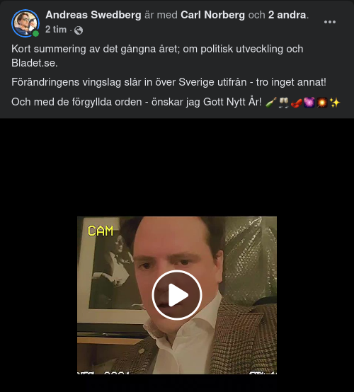 Swedberg Med Kort Årssummering & Gott Nytt År Hälsning