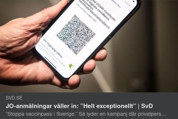 Vaccinpass & Anmälningsbenägenhet