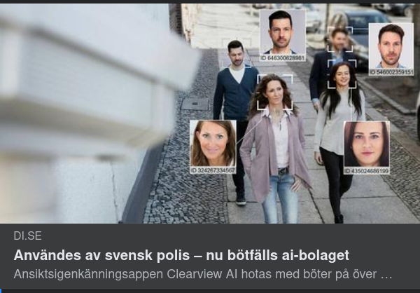 Bötfälld Ansiktsigenkänningsapp