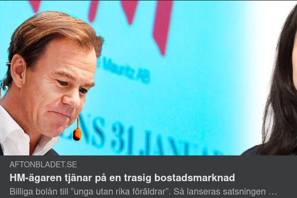 HM-Persson & Bostadsmarknaden