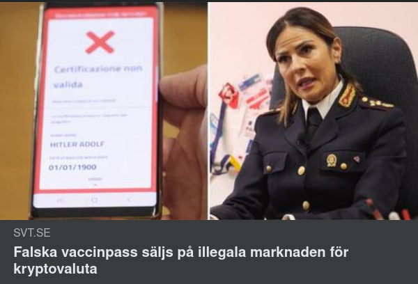 Illegal Vaccinpassförsäljning