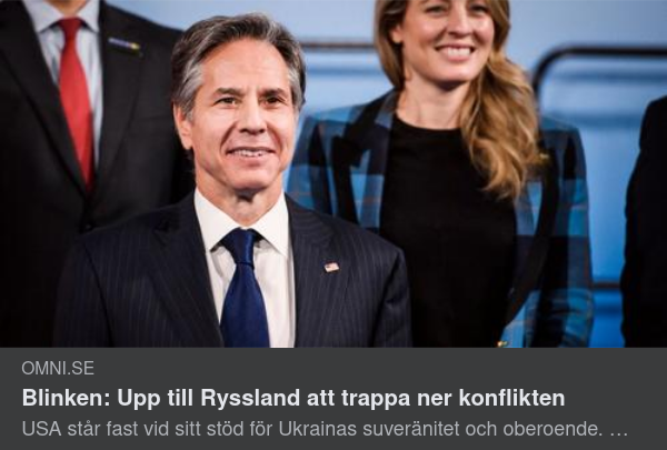 Blinken Stöder Ukraina