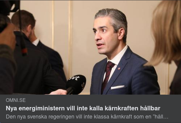 Ny Energiminister & Kärnkraft