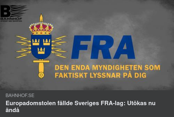 EU-Fälld FRA-Lag Utökas I Sverige