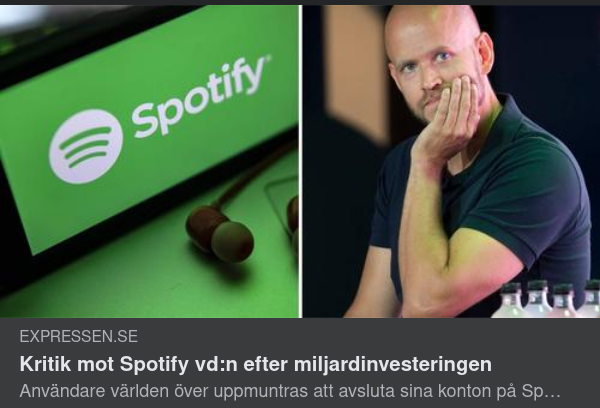 Försvarsteknikinvesterande Spotify