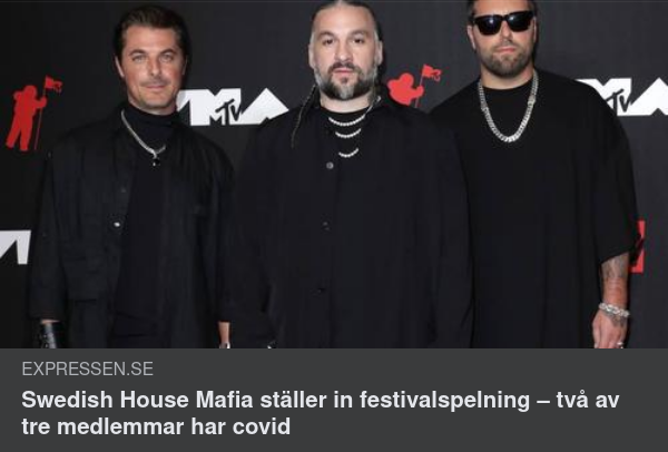 Covidsmittad Swedish House Mafia