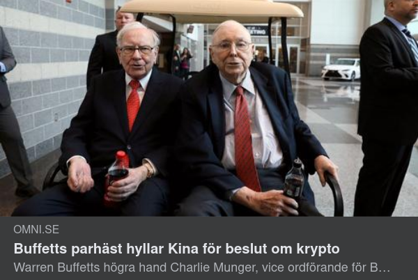 Munger Hyllar Kinesiskt Kryptoförbud