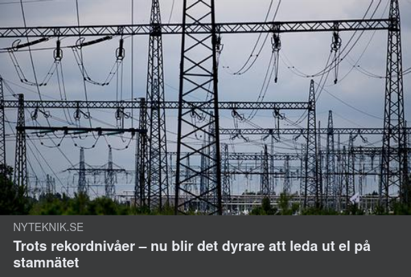 Dyrare Elledning Till Stamnätet