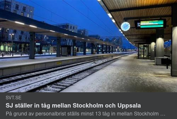 Personalbristinställda Tåg