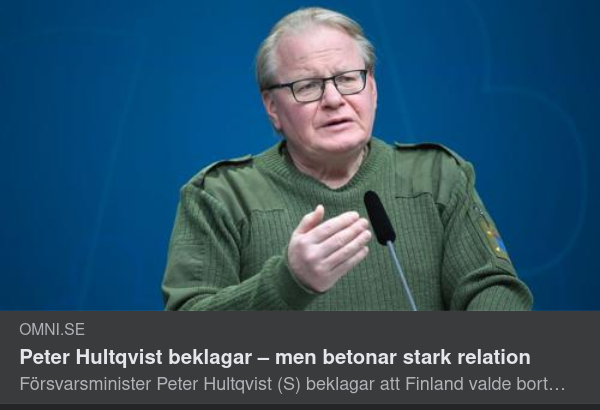 Militärklädd Hultqvist Beklagar