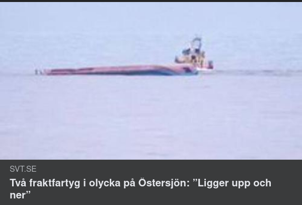 Upp & Ner Flytande Fartyg Efter Olycka