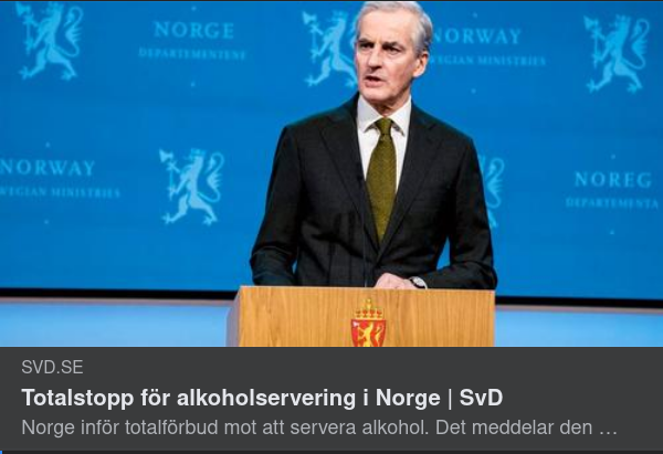 Norskt Alkoholserveringsstopp