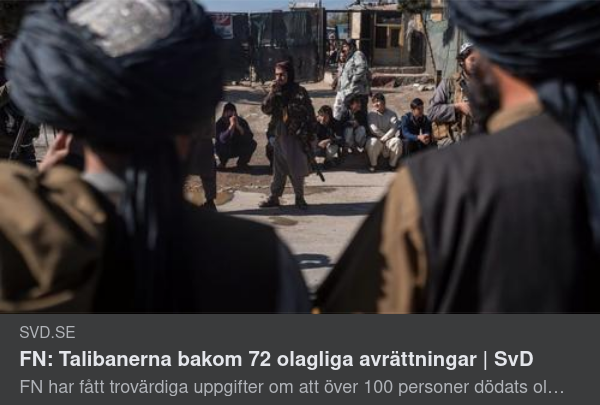Olagliga Talibanavrättningar Enligt FN