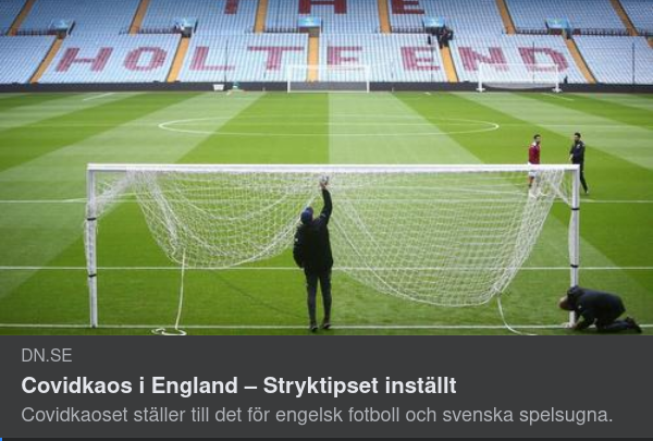 Stryktipset Covidiotikaosinställt