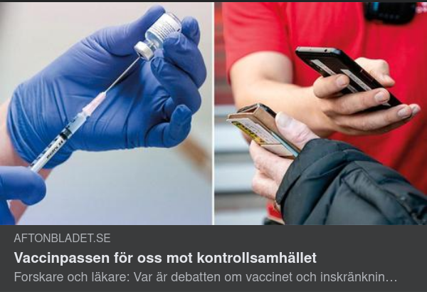 Vaxxpass För Oss Mot Kontrollsamhälle
