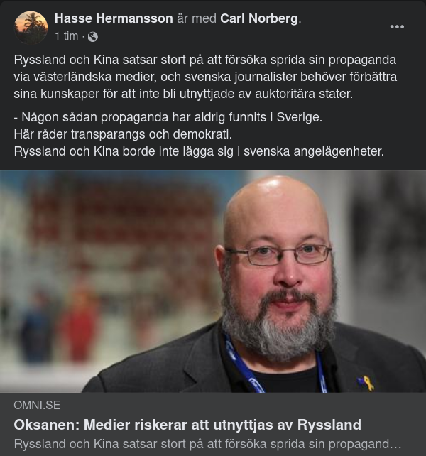 Risk För Ryskt Utnyttjad Media Säger Oksanen