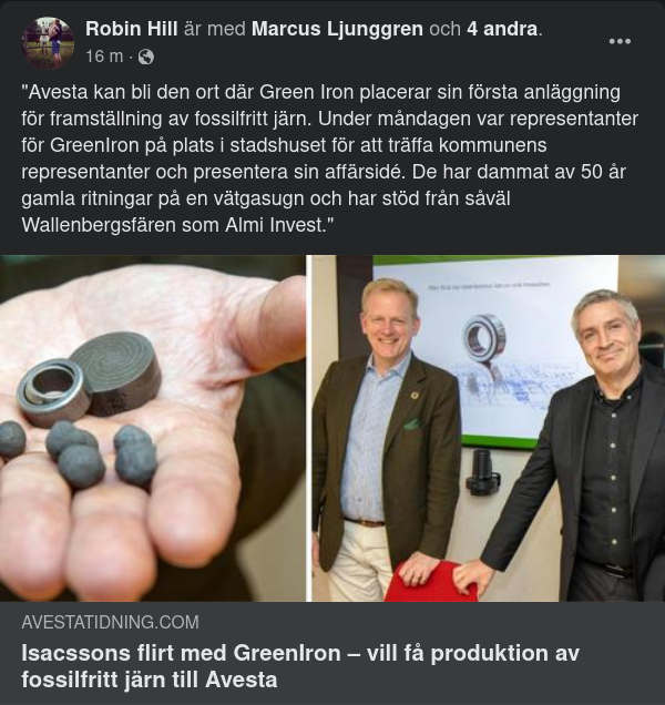 Fossilfri Järnframställning I Avesta?