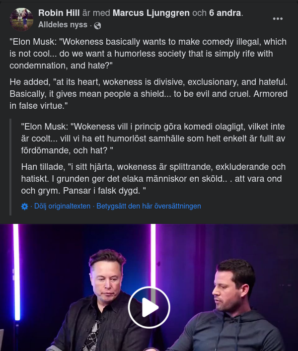 Musk Om Wokeness & Komedi