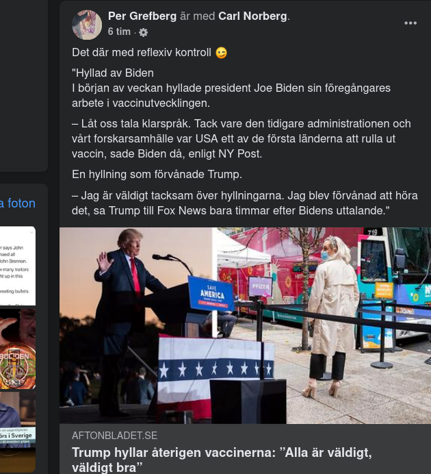 Biden Hyllar Trumps Vaccininsats