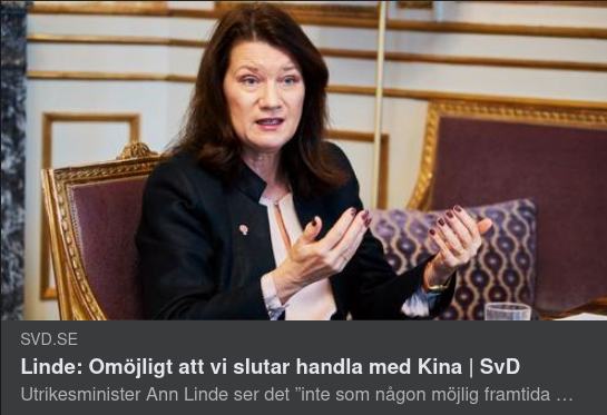 Omöjligt Att Sluta Handla Med Kina
