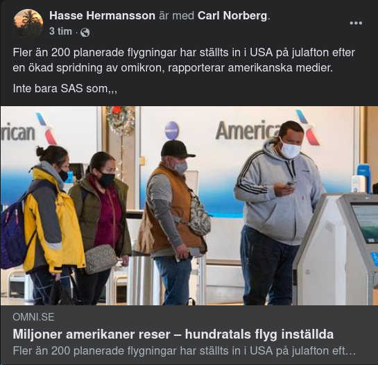 Amerikanskt Inställda Julflyg