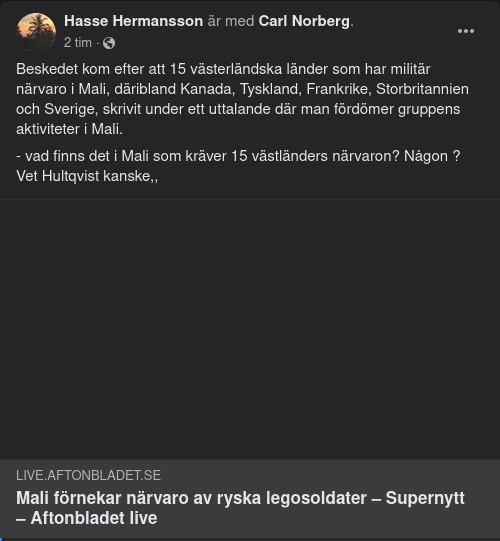 Militär Västerländsk Närvaro I Mali