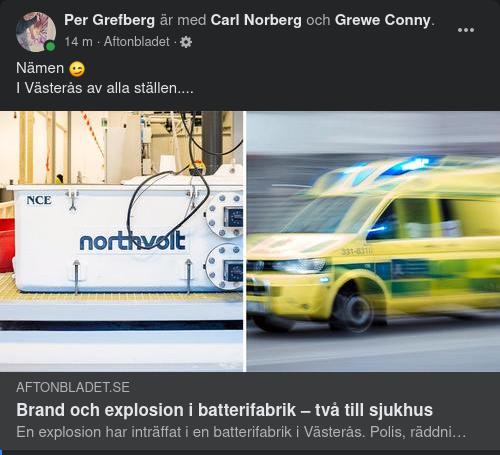 Nortvoltbrand I Västerås